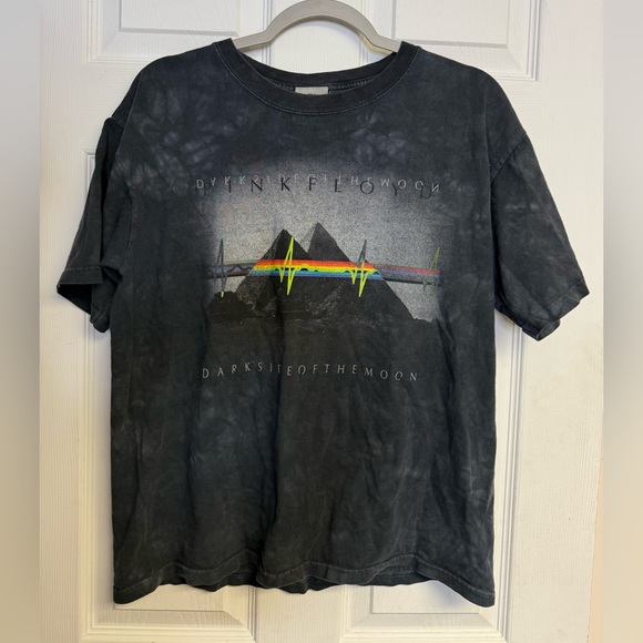 Vintage Liquid Blue Pink Floyd Dark Side Of The Moon Tee Shirt Size Medium - Picture 9 of 9